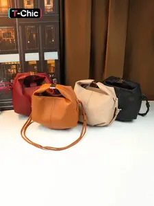 Niche design simple solid color bento bag lychee pattern going out leisure Fashionable Evening Bag shoulder messenger bag dinner bag