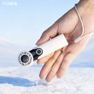 Portable Mini Household Fan - Modern, Button-Operated, Rechargeable, Smart Portable Fan with 5-Gear Turbo High Speed, Long Battery Life, Smart Digital Display Screen, Modern Portable Fans, Button-Operated Portable Fans