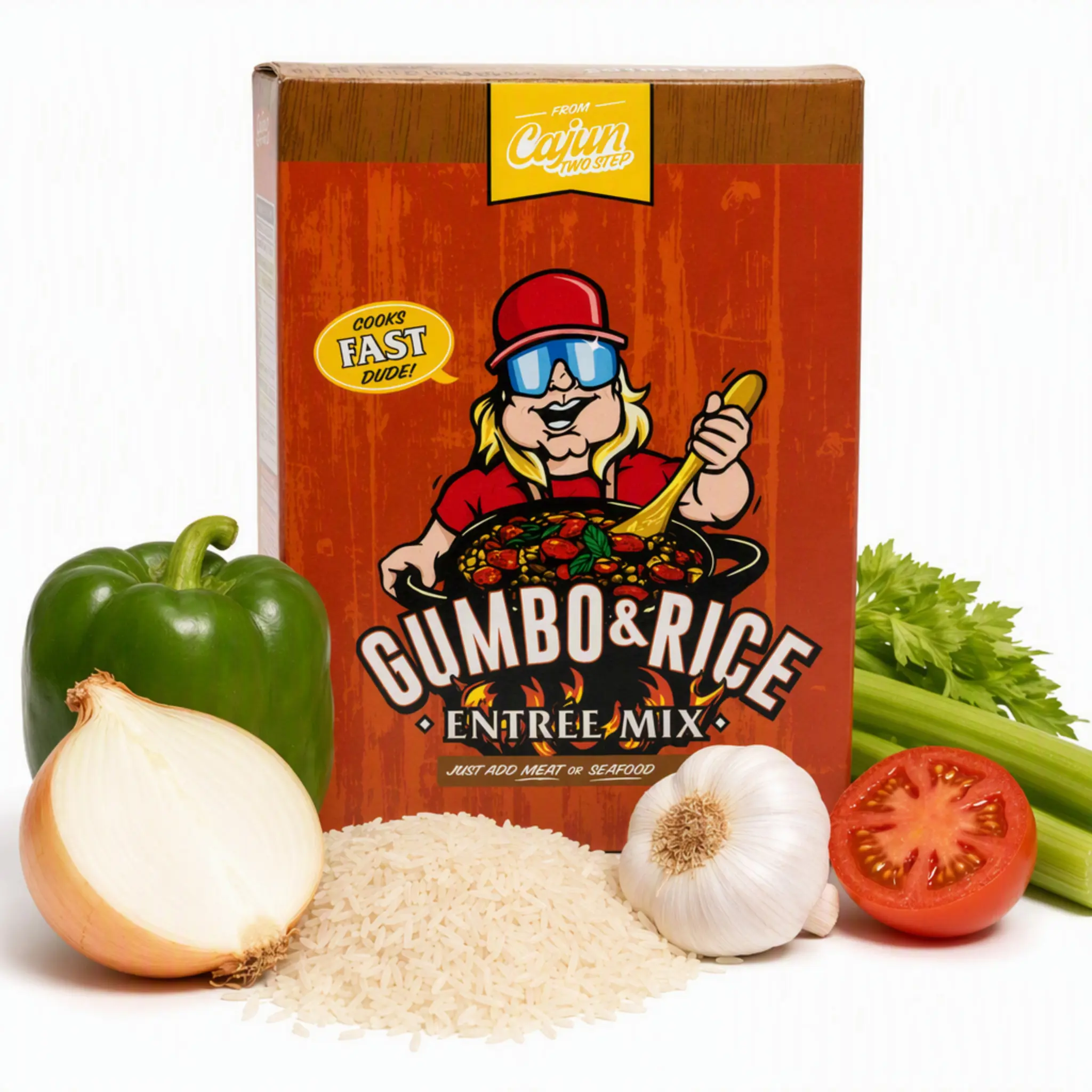 Cajun-Flavored Gumbo Box Dinner Meal Kit - Easy Prep, Spicy Soup and Rice, Ambient, Includes Long Grain Rice, Just Add Meat and Seafood