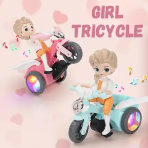 Interactive Girl Tricycle Toy for Kids with Colorful Lights, Electric Stunt & Spin Tricycle Musical Toy for Babies, Sound Toys for Kids, Perfect Gift Idea