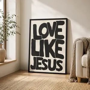 Love Like Jesus Poster – Retro Christian Wall Art, Modern Christian Wall Decor, Inspirational Gifts