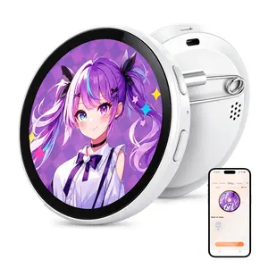 Anime Digital Badge Pin for Ita Bag with Touchscreen | E Badge with Custom Photo GIF Video Slideshow, Pixel Display Smart Button Gift for Otaku, Manga Fans, Weeb Cosplay