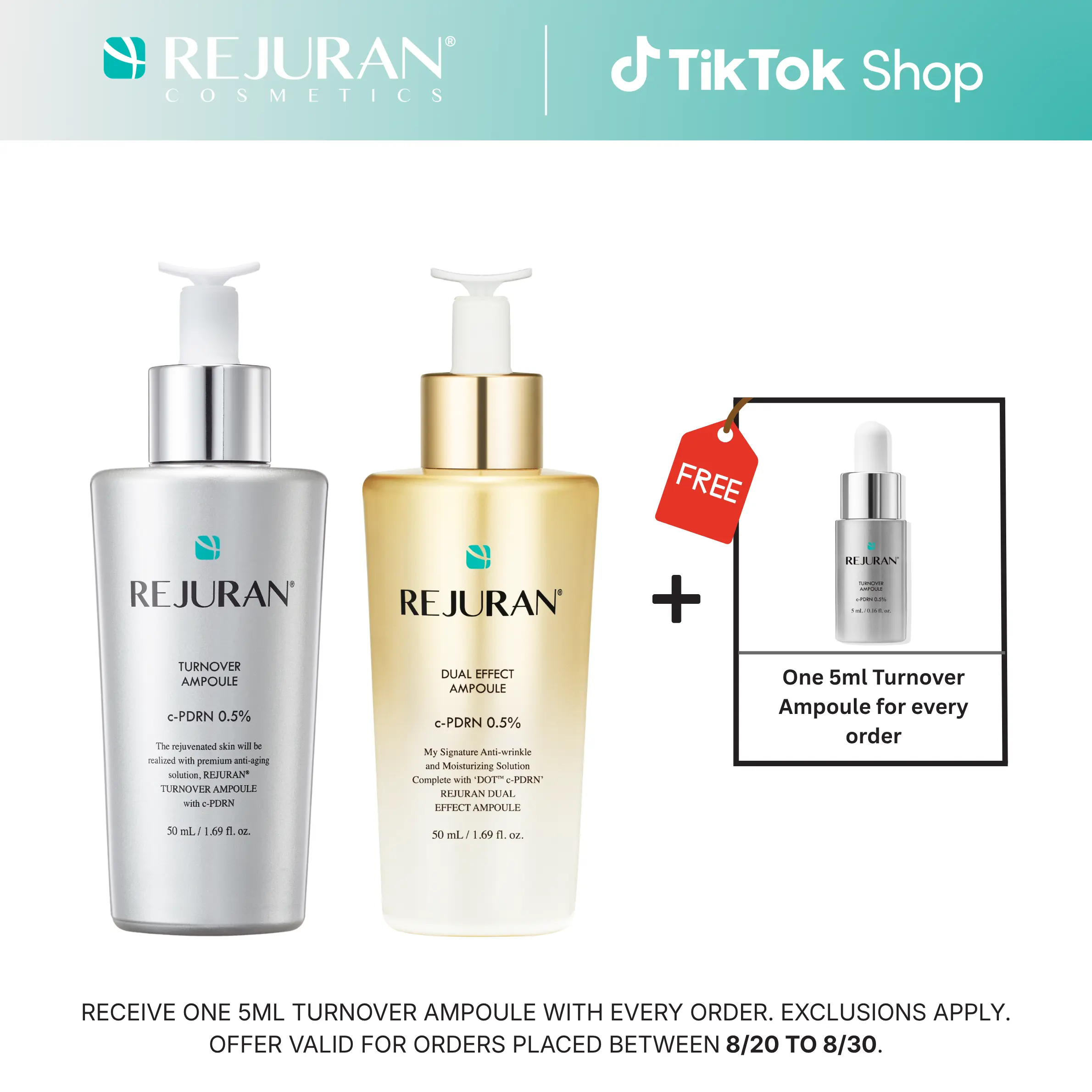REJURAN Turnover Ampoule 50ml & Dual Effect Ampoule 50ml Bundle