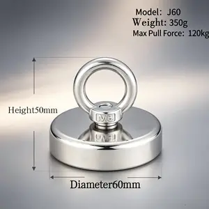 Strong Neodymium Fishing Magnet Kit with 10m Rope & Carabiner, Heavy Duty Magnetic Retrieval Tool for Deep Water Salvage, Treasure Hunting & Metal Recovery