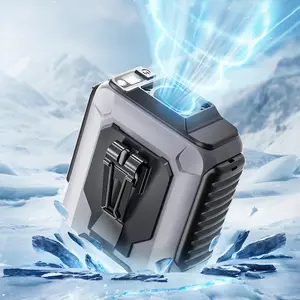 Portable Rechargeable Fan, 4000mAh Battery Power Bank, 100 Speeds, LED Light, Wearable Belt Fan for Outdoor, Jobsite, Farms, Traveling, Fishing, Camping