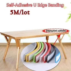 5M U-shaped Self-Adhesive Edge Banding Tape Seal Strip TPE Rubber Wood Board Chair Table Protector Cover Furniture Edge Guard
