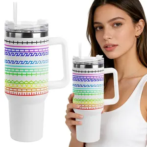 40 Oz Stainless Steel Hidden Message Tumbler Cup with Handle and Straw for Women Men Valentine's Day Birthday Gifts Set, Keep Cold, Hot & Ice, Flasks funny Tumbler Drinkware Tea Iced , Sarcastic Design Funny Coffee Mug for Coworkers & Work