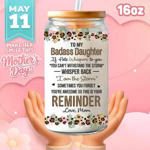 Inspirational Graduation Gift for Daughter – A Daily Reminder of Her Strength, Meaningful Gift for a New Graduate, Graduation Gift from Mom, Glass Cup