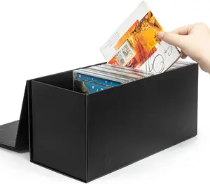 Tutata CD Storage Box, DVD Storage Box- Durable 5.2 X 5.75 X 12 Inch Disc Holders with Lids, Store up to 30 Cds- Black 1 PACK tutata