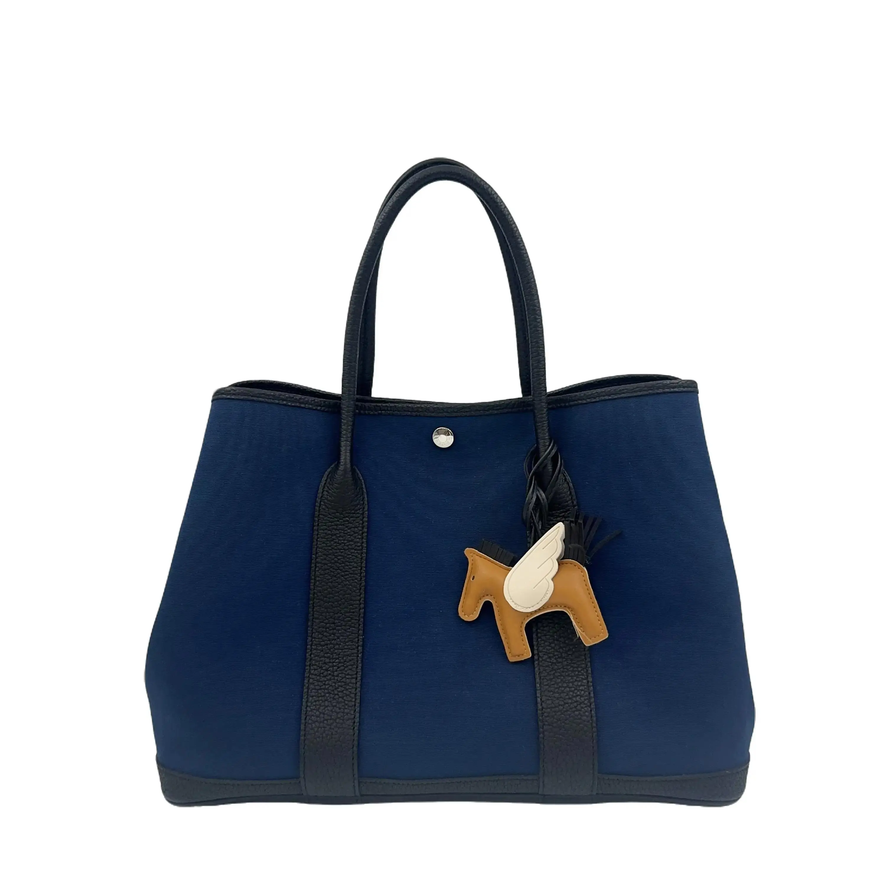 Pre-owned HERMÈS France Crossbody Bags Hermes Blue Garden Bag Navy Blue Crossbody Bag with Unique Charm Design