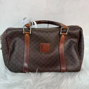 Pre-owned Celine leather handbag Vintage Macadam Boston Bag qg389#