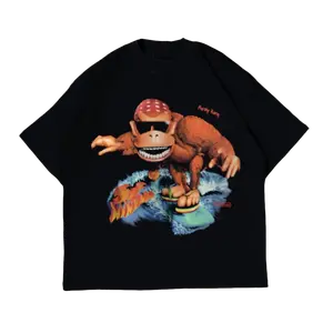 Humorous Funky Kong Surf TShirt Meme Animal Graphic Tee Unisex Vintage Gothic Grunge Y2k Emo Scene Amity Affliction Style Streetwear