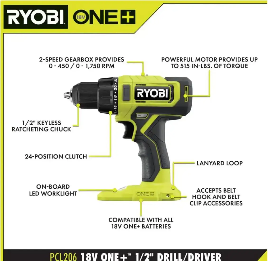 ONEAND 18V Cordless 6-Tool Combo KIT with 1.5 AH Battery, 4.0 AH Battery, and Charger