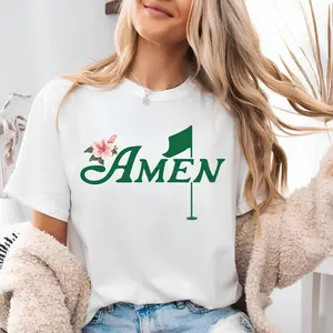 Golf Amen T-Shirt – Azalea Pink Golf Design, Funny Par Golf Style, Birthday Gift For Golf Lovers, Women Golf Outfit, Streetwear Style Unisex Fits Cotton Comfort Casual Shirt With Bright Playful Aesthetic
