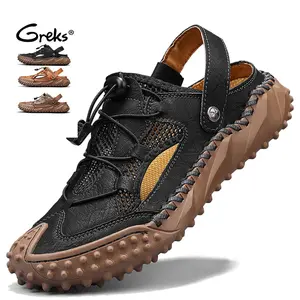 Men's Summer Beach Outdoor Sandals | Closed-Toe, Anti-Slip & Breathable Hollow | Walking Shoes