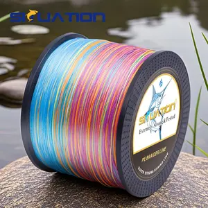 SIIUATION 500M-546YDS super strong fishing line, 4 strands of multi thread PE wear-resistant braided wire, 12 25 40 60 80 100 pound smooth long throw
