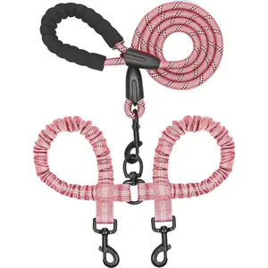 Pet Large Medium Dog Leash Retractable 2-in-1 Dual Dog Traction Belt Multi-FunctionalDog Rope for Outdoor Walking Training