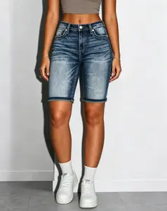 Women's Casual Insta-Stretch Luscious Curvy Mid-Rise Denim Bling Shorts & Bermuda, Comfortable Fabric for Juniors