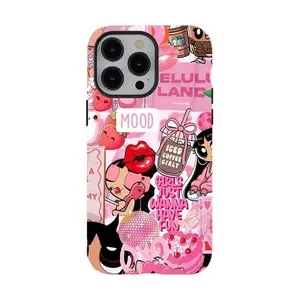 [No magnetic]  Powerpuff Girls Phone Case,pink Aesthetic Tough phone Cover,Durable Dual-Layer design tough phone casing for iPhone 17 16 15 14 13 12 11 8 7 for Samsung Series,Shockproof Protective Cover,perfect gift for her