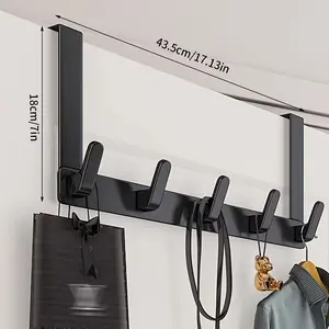 Door Back Hook Clothes Rack No Drilling Wall Mounted Storage Kitchen Entryway Traceless Coat Bag Hanger, Door Hanging Organizer, Home Organizer Hook