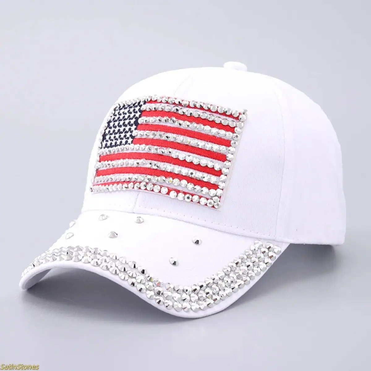 White rhinestone flag