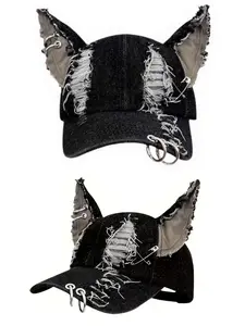 2026 New Personalized and Fashion Skateboard Hat Broken Cowboy Rabbit Ears Baseball Hat Street Creative Hip Hop Hat Outdoor Leisure Sports Sunshade Hat Daily Life Commuter Decorative Hat Male Female Same Style