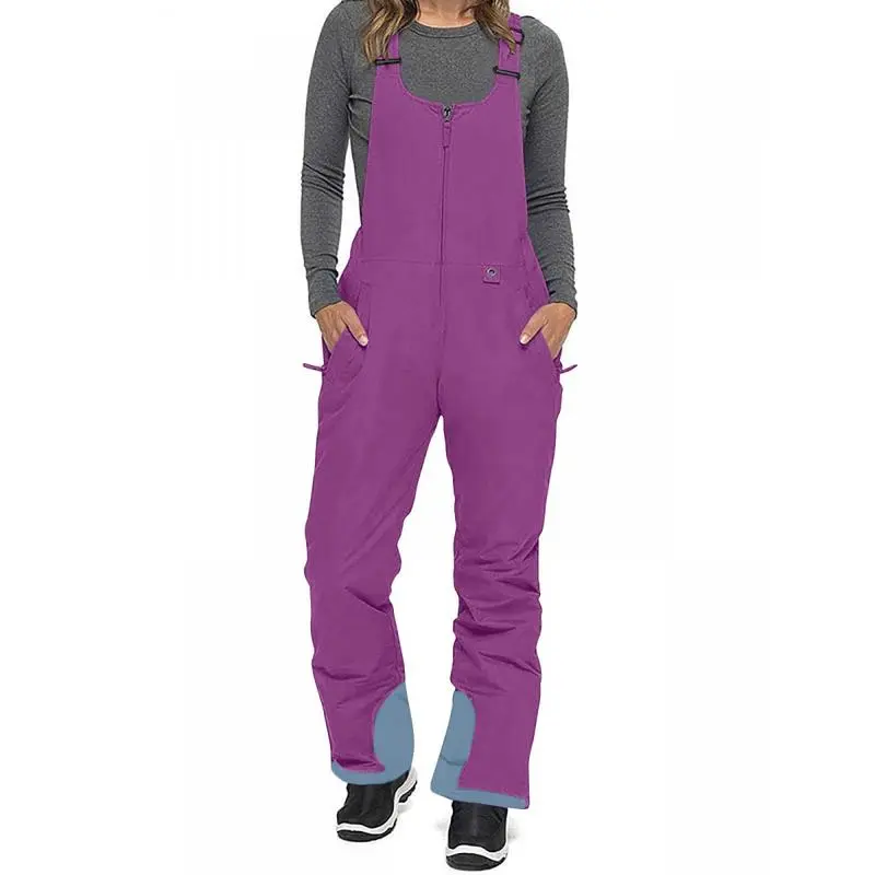 Women's & Unisex Thermal Bib Ski Pants Windproof Waterproof Outdoor Snow Pants with Thickened Cotton Lining Anti-Slip Design for Skiing & Winter Sports - Golf Attire