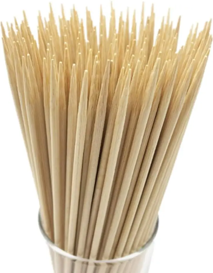 4 Inch 100 Pcs  Natural Bamboo Skewers Sticks for Appetiser，Fruit，Cocktail，Kabob，Chocolate Fountain，Grilling，Barbecue，Kitchen，Crafting and Party.More Size Choices 4"/6"/8"/10"/12"/14"/16"/17.5"/30"/36"