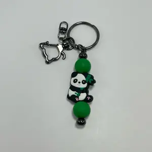 Animal Charm Silicone Bead Keychain