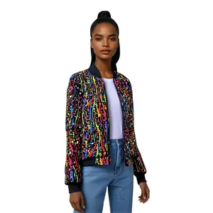 Female Double Lined Ankara Bomber Jacket