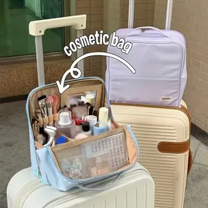 Portable Makeup Bag, Compact Travel Organizer with Compartments, Durable Fabric, Hand Washable, Ideal for Frequent Travellers