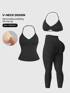 3-Piece Yoga Set, Gym Workout Wear, Comfortable and Breathable, Ideal for Active Sports, Perfect for Fitness Enthusiasts