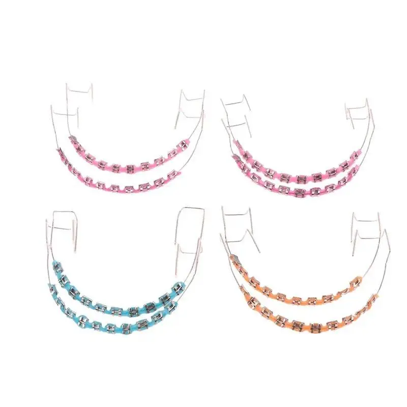 Oral Fashion Braces - 1 Pair Colorful Temporary Tooth Decoration with Metal Wires, Metal Brackets, High-Quality Orthodontic Ligature Ties, Teeth Accessory, Orthodontic Accessories, Dental Accessory