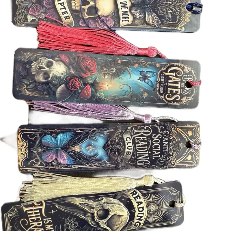 Custom Metal Bookmarks with Unique Designs and Tassels - One Page, Gates, Reading Club Themes