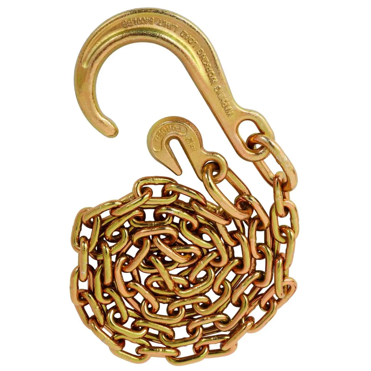 87*3.5*1 Inch Zinc Plated Alloy Steel Grade 70 Tow Chain, 6FT 4700LBS Heavy Duty 8 Inch Forged J Hook Grab Hook Towing Chain for Flatbed Tow Truck Low Clearance Vehicle Roadside Rescue