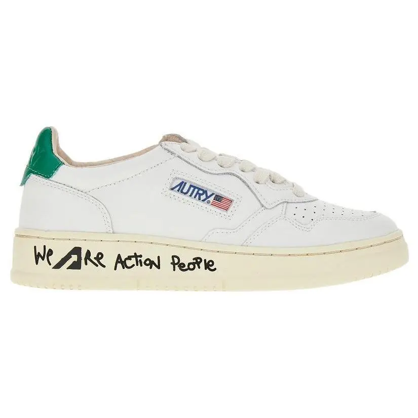 AUTRY Women's Low-Top Round-Toe Lace-Up Flat Skate Shoes in White Trending Shoes, House White Official Shoes to Get / Maison Mihara Casual Sneaker