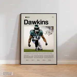 Brian Dawkins Poster, Dawkins Philadelphia Eagles Print, NFL Decor