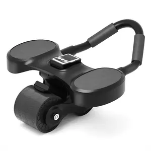 Abdominal Wheel Roller Automatic Rebound with Timer Knee Pad Elbow Support Core Exercise Equipment for Home Use