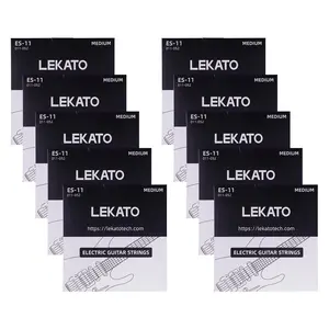 LEKATO ES-11 Electric Guitar Strings, 5/10 Set of 6 Hex Steel String(11-52), Nickel Plated Steel Coated, Electric Guitar Strings with Ball End