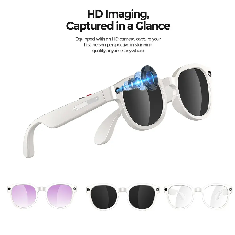 AI Smart Glasses 2MP Camera,  Video Recording, 3 Lens(Sunglasses +Anti Blue Lens+Gradient ),270Mah Battery ,Sunglasses AI Translation, BT Calling, Portable Sports Eyewear, Multifunctional AI Glasses