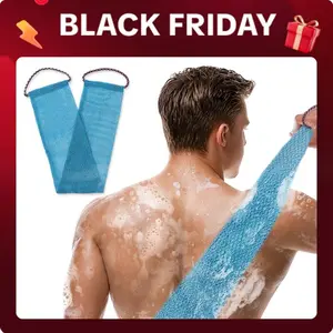 【TikTokShopBlackFriday】African Exfoliating Shower Sponge Net with Drawstring, Deep Cleansing Body Scrub for Back and Shower, Reusable Softening Net, Exfoliating Net Loofah