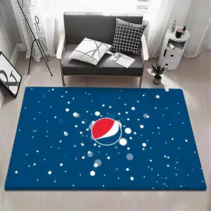 Brand Pepsi Floor Mat Eco Flannel Doormat Non-Slip Odorless Soft Short Plush Indoor Floor Rug Home Decor Aesthetic Bedroom Living Room Kitchen Mat 6 Sizes Available 40x60 50x80 60x90 80x120 100x160 120x160cm