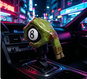 Shift Knob Green Zombie Hand 8 Ball Gear Shifter Lever, Universal Manual & Automatic Car Accessories with 3 Adapters, Horror Car Interior Decoration, Funny Car Mod, Unique Gift for Car Enthusiasts