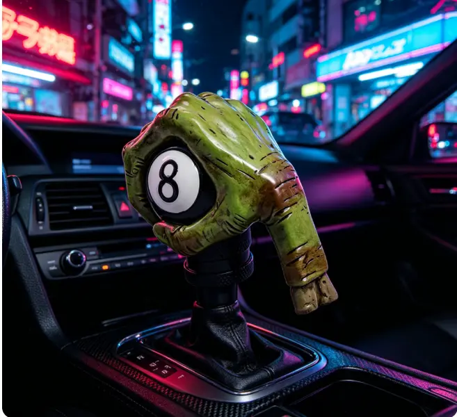 Shift Knob Green Zombie Hand 8 Ball Gear Shifter Lever, Universal Manual & Automatic Car Accessories with 3 Adapters, Horror Car Interior Decoration, Funny Car Mod, Unique Gift for Car Enthusiasts