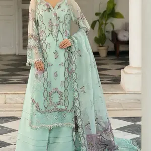 Pakistani Dress Salwar Kameez Suit for Women Luxury Chiffon Dress with Emblishments and Embroidery