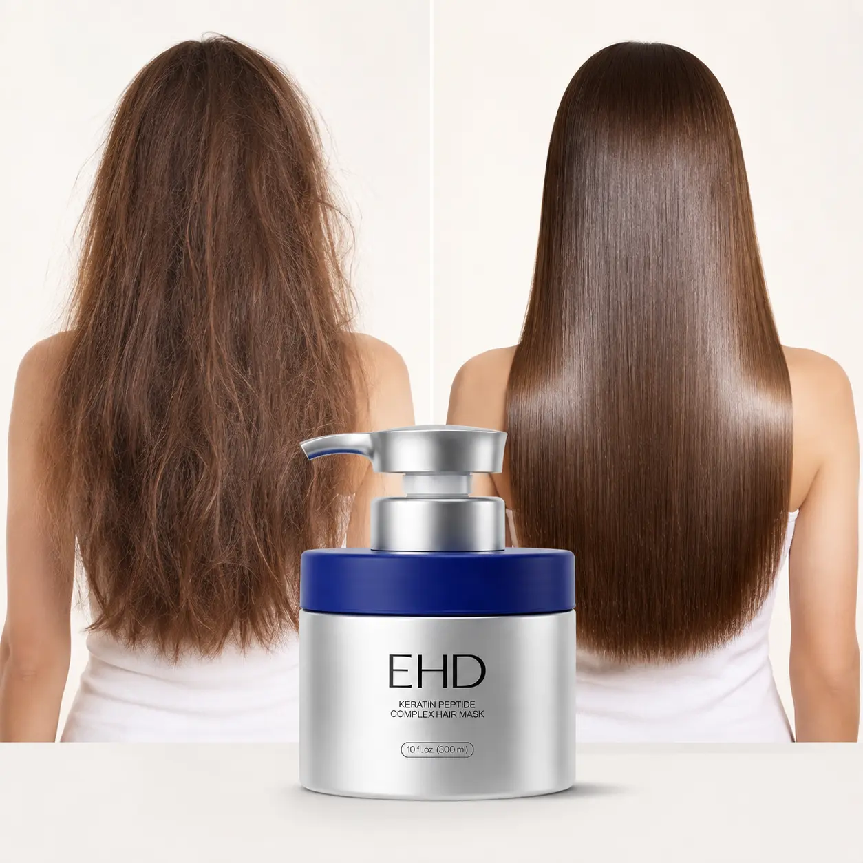 EHD Keratin Hair Mask for Dry & Damaged Hair, Peptide Deep Repair Conditioner with Argan Oil & Collagen for Frizzy, Bleached & Color-Treated Hair