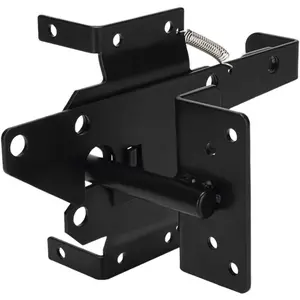 Self Locking Gate Latch,  Mount Automatic Gate Lock Gravity Door Latch Gate Hardware for Wooden Fence/Vinyl Fence/Pool/Yard/Garden,Fence Latch with Black Finish