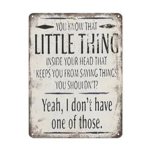 1pc Retro Style Metal Tin Sign Wall Art- Humorous Quotes, Pre-Punched, Weatherproof, Suitable for Home, Bar, Garage, Lawn- 8x12inch English Text, Unique Gift Idea