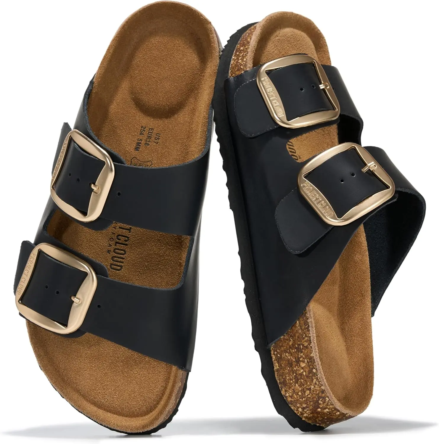 Women's 100% Genuine Leather Flat Slide Sandals, Comfortable Memory Foam Shoe, 2026 Santorini Beach Vacation Essentials, Casual Footwear
