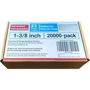 23 Gauge Pinner Nails (5/8",3/4",5/6",1",/8") Assorted 5 Sizes' Headless Pin Nails for 23 GA Pneumatic or Electric Pinner or pin ,Project Pack (/8"(35mm)-20000 pcs)